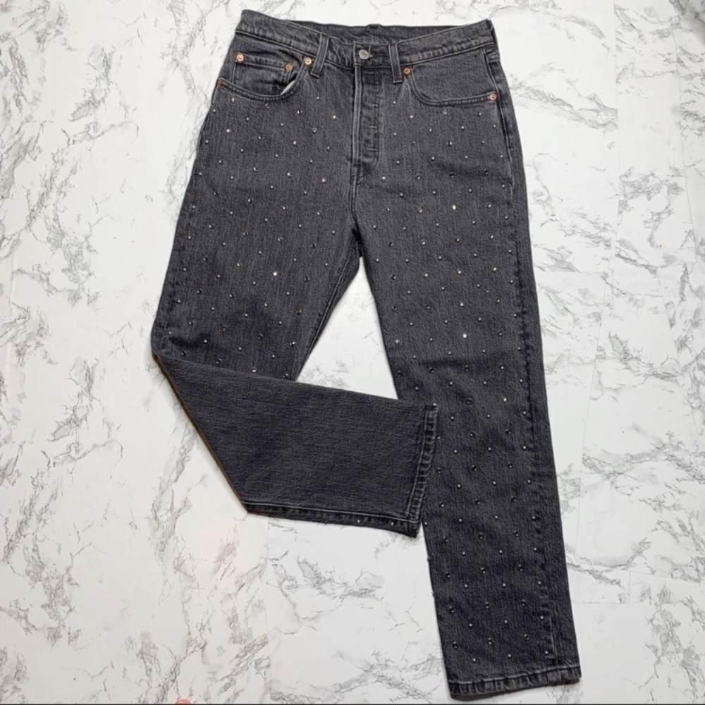 Women's Black Sparkle Studded Jeans LEVI’S 501